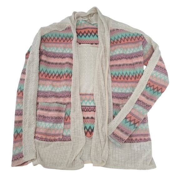Miss Me Southwestern pattern open cardigan ladies sweater Size Small Country - Picture 3 of 8
